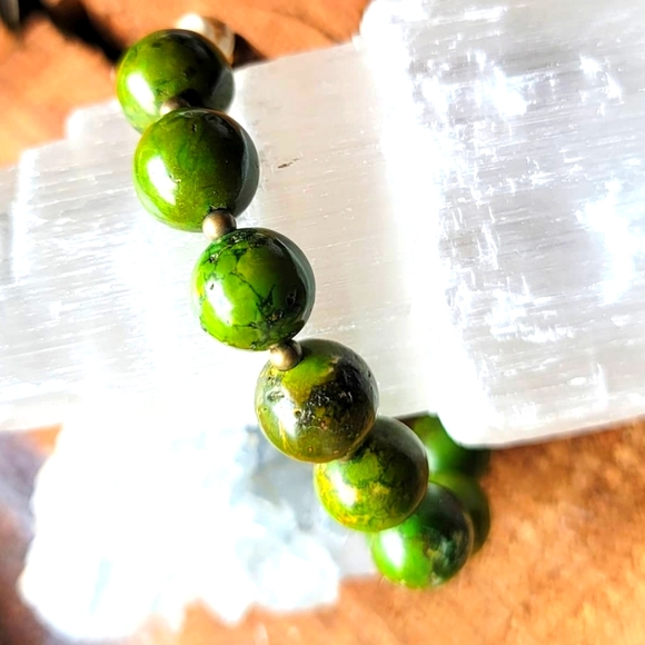 Green Turquoise Elephant Bracelet & Earring Set - Picture 2 of 3